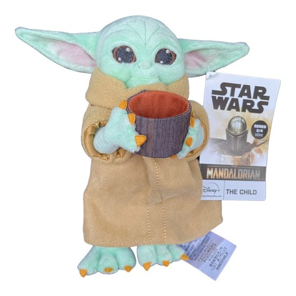 Disney Store Star Wars Mandalorian Child Grogu with Squid Bean Bag Plush - Picture 6 of 6